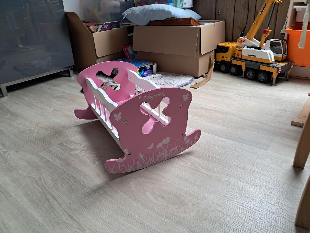 Berceau pour poupée en bois – 52 x 40 cm, Enlèvement ou Envoi, Utilisé, Autres types