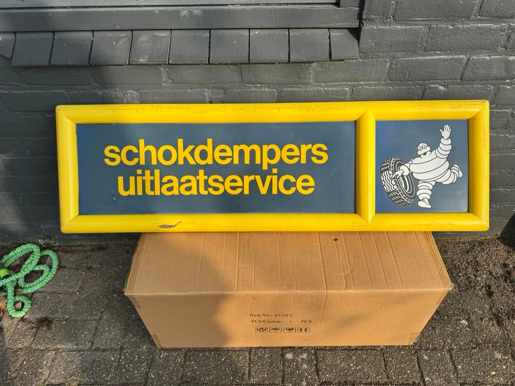 Michelin oud reclamebord, Verzamelen, Ophalen, Gebruikt, Reclamebord