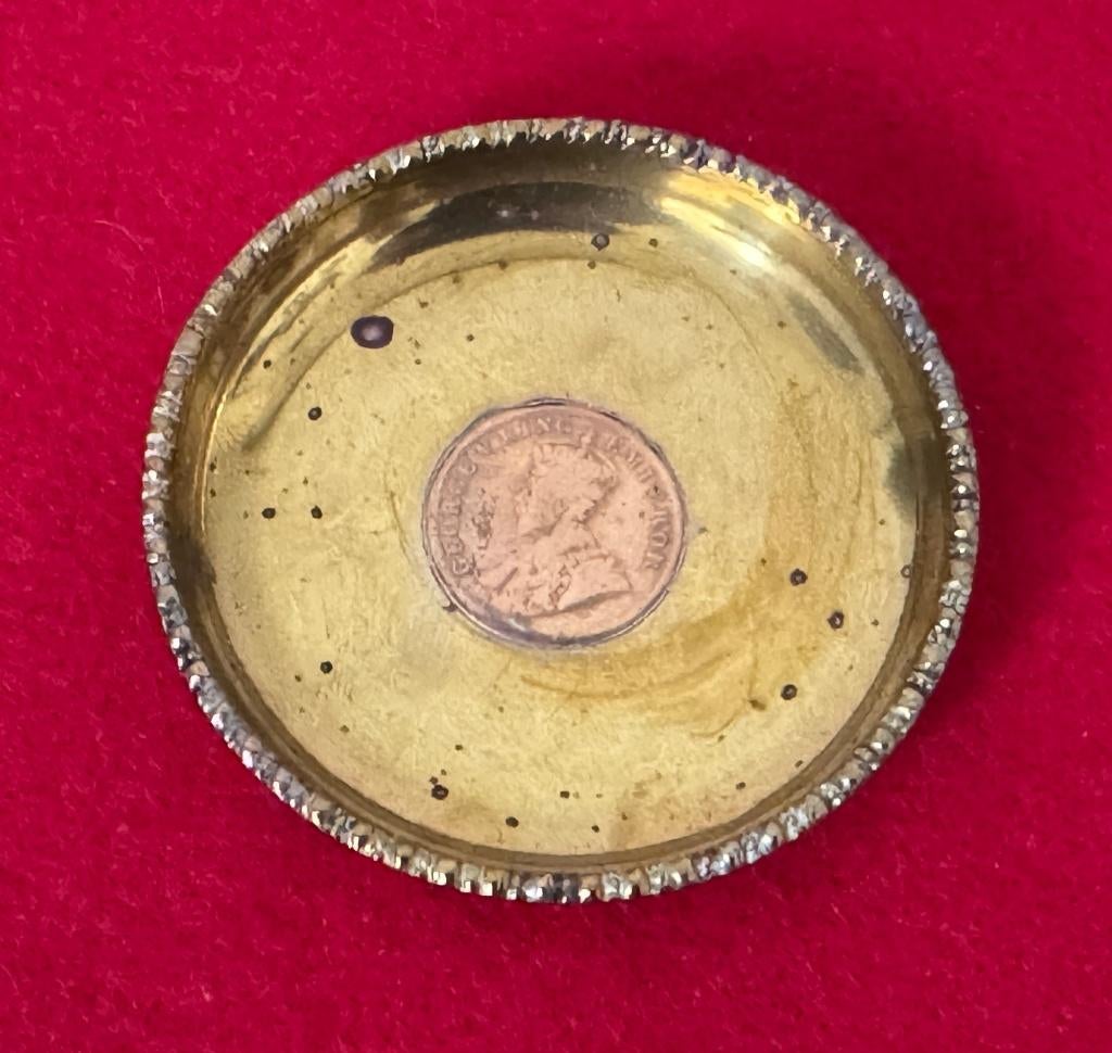 Kleine koperen plaat met Indiase munt 1912, Ophalen of Verzenden