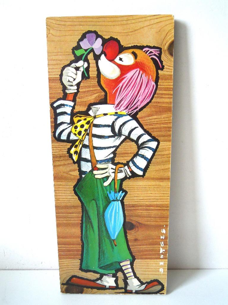 Plaque murale vintage avec clown 2, Collections, Rétro, Maison et Meubles, Enlèvement ou Envoi