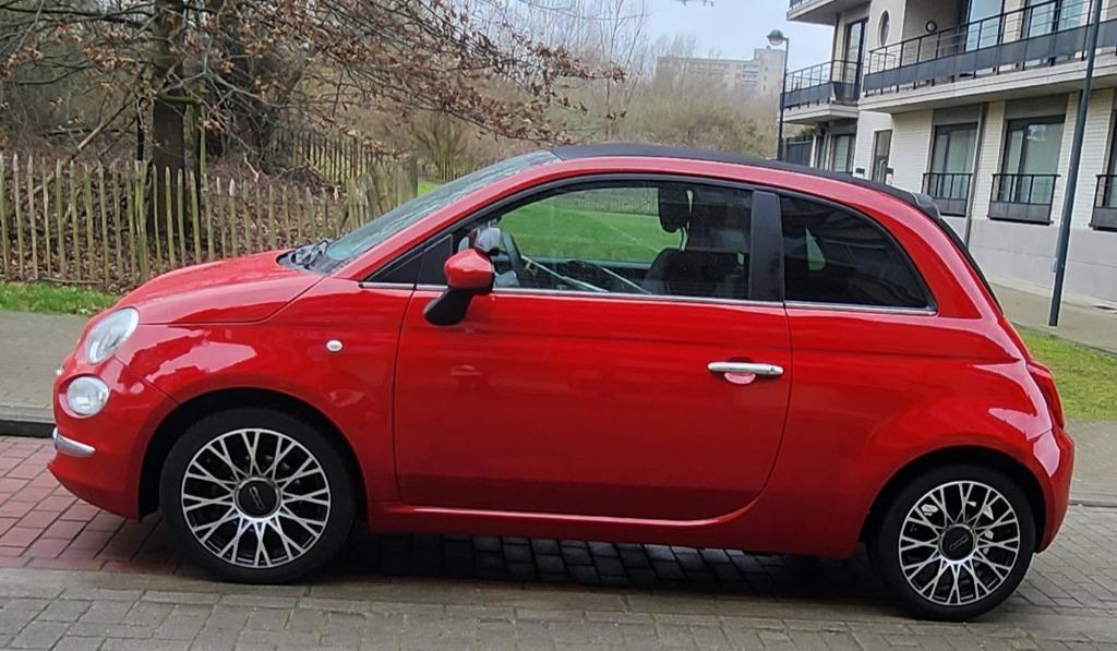 Fiat 500 cabriolet rouge 18000  km + Garantie 3 ans, Enlèvement, Comme neuf