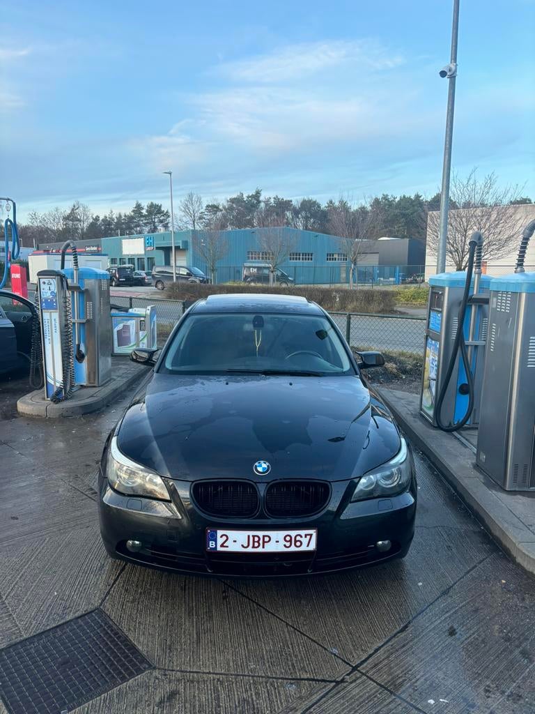 BMW E60 525d, Auto's, Zwart, Zwart, Open dak, 5 deurs