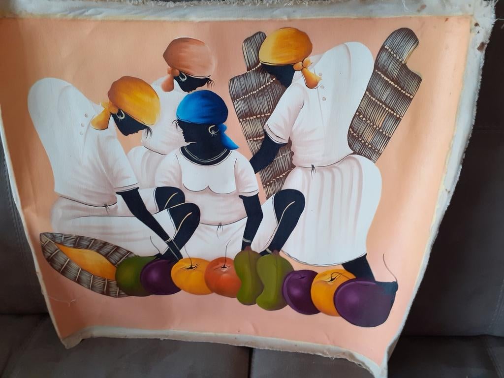 Peinture style Africaine sur toile Neuve, Antiquités & Art, Enlèvement ou Envoi