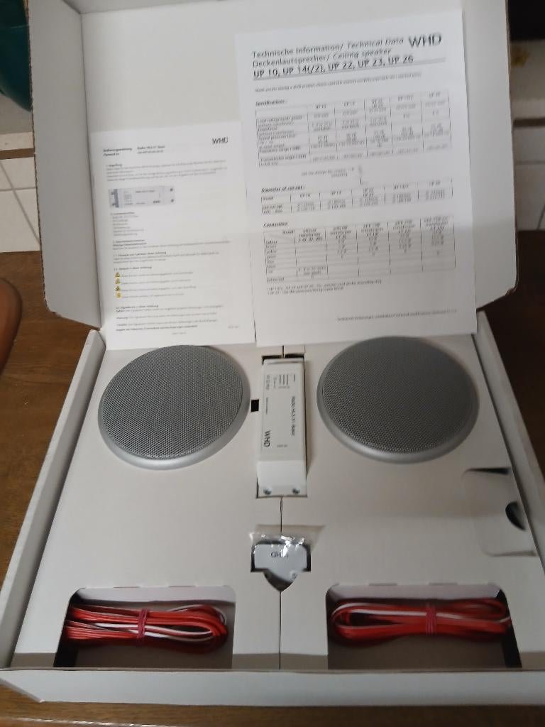 Radio plafond encastrée WHD avec 2 HP de plafond-aluminium, Enlèvement ou Envoi, Comme neuf, Haut-parleurs, Autres marques