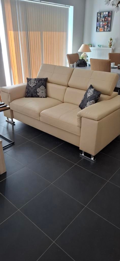 3-zit verstelbaar hoofdeinde - leder, Ophalen, Zo goed als nieuw