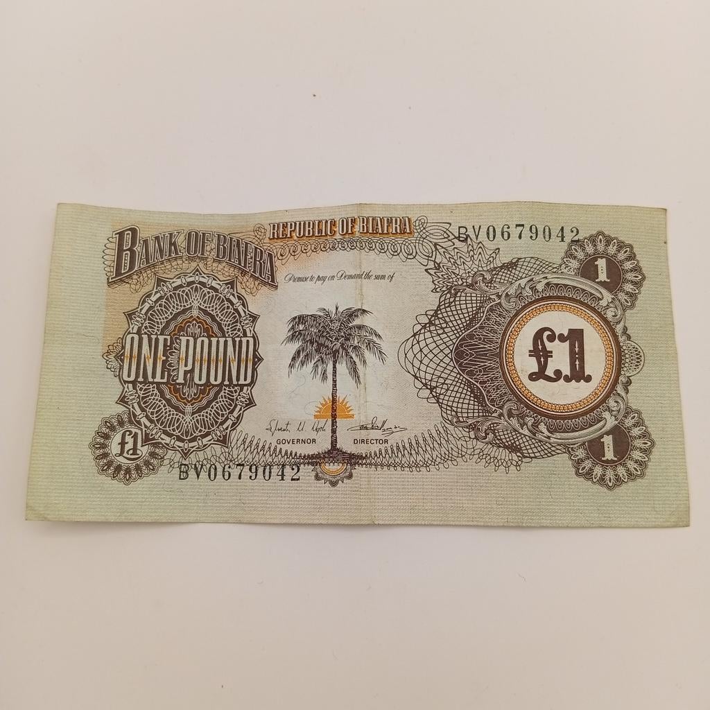 One pound - Bank of Biafra - 1968/1969, Postzegels en Munten, Ophalen of Verzenden, Bankbiljetten