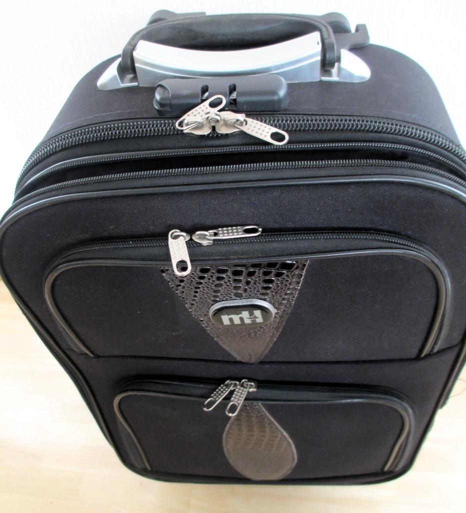 zachte koffer cabin trolley MH  50 x 35 x 18cm zwart, Handtassen en Accessoires, Koffers, Wieltjes, Gebruikt, 50 tot 60 cm, Ophalen of Verzenden