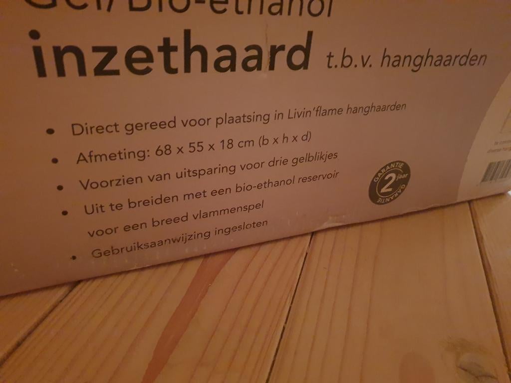 nieuw inzethaard bio ethanol + hanghaard van Livin flameNie, Huis en Inrichting, Ophalen, Inzethaard