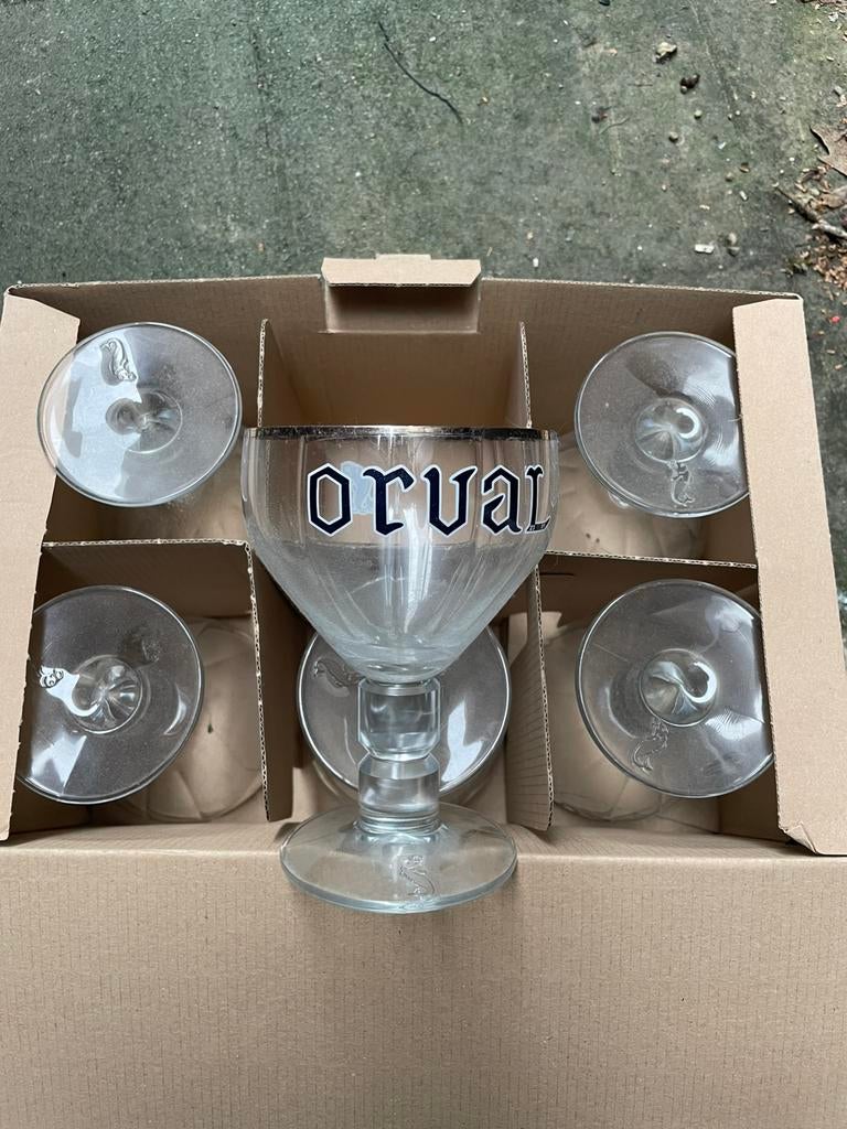 Lot van 6 orval glazen bier, Ophalen of Verzenden, Zo goed als nieuw