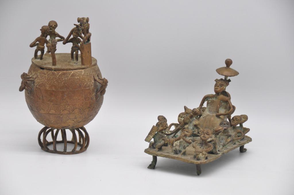 Kudo beeldjes en Kuba hoedje - afrika, Antiek en Kunst, Ophalen of Verzenden