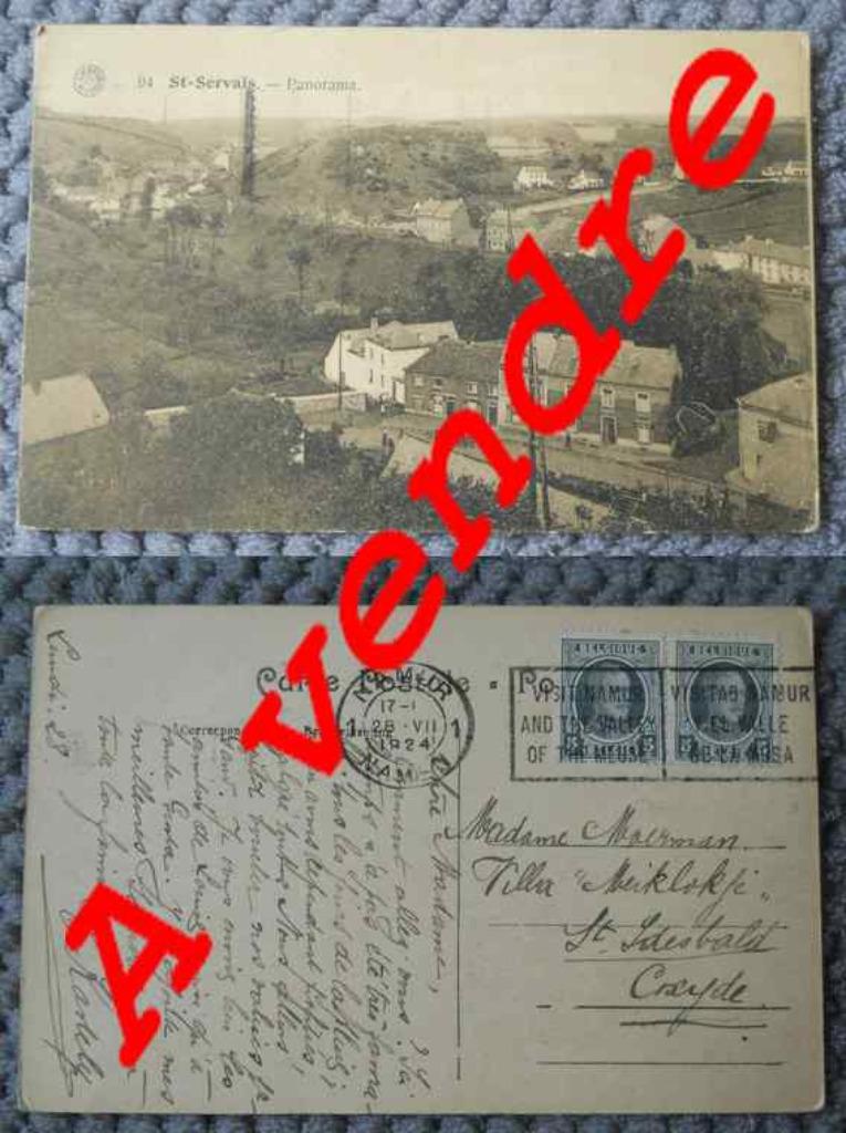 Carte postale ancienne de Saint-Servais - Namur, Ophalen, Gelopen, Namen