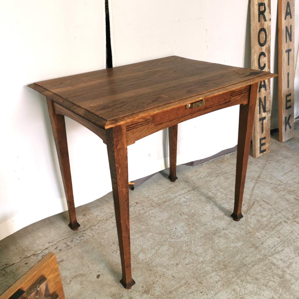 Table de ferme ancienne avec tiroir en chêne 67 x 57 H 70, Enlèvement