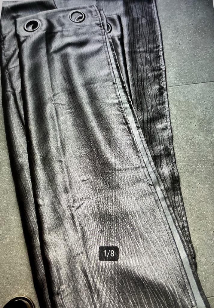 Draperies met ringen, 100 tot 150 cm, 200 cm of meer, Grijs, Nieuw