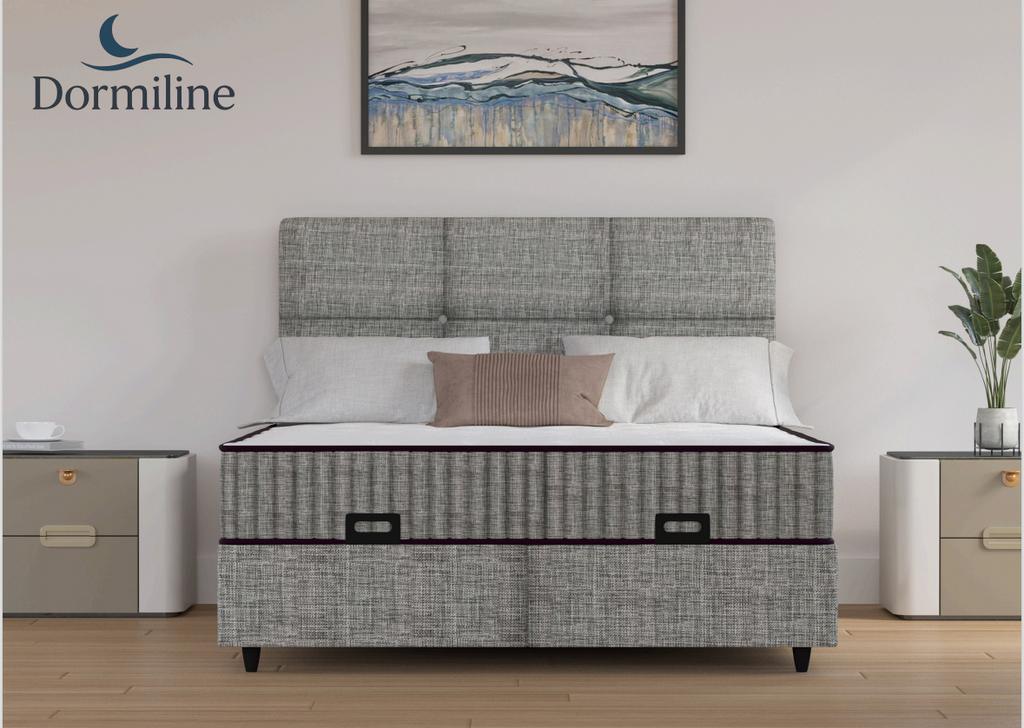 ~ PROMOTION ~ BOXSPRING AVEC RANGEMENT, Maison & Meubles, Neuf, Gris, Enlèvement ou Envoi, 200 cm