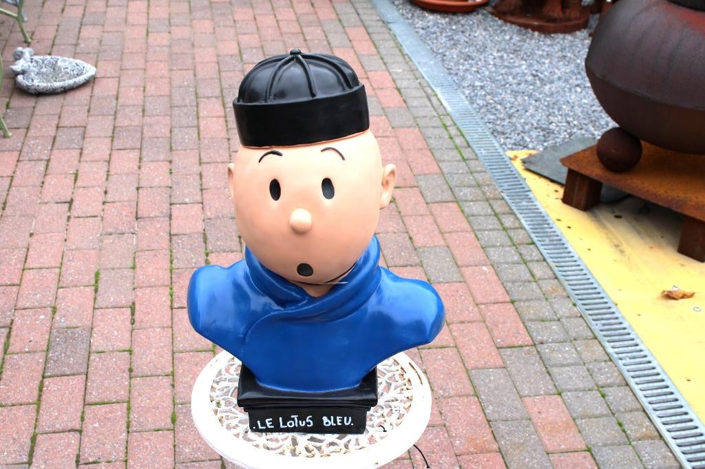 TINTIN buste , le lotus bleu , statue ., Collections, Personnages de BD, Neuf, Statue ou Figurine, Tintin, Enlèvement ou Envoi