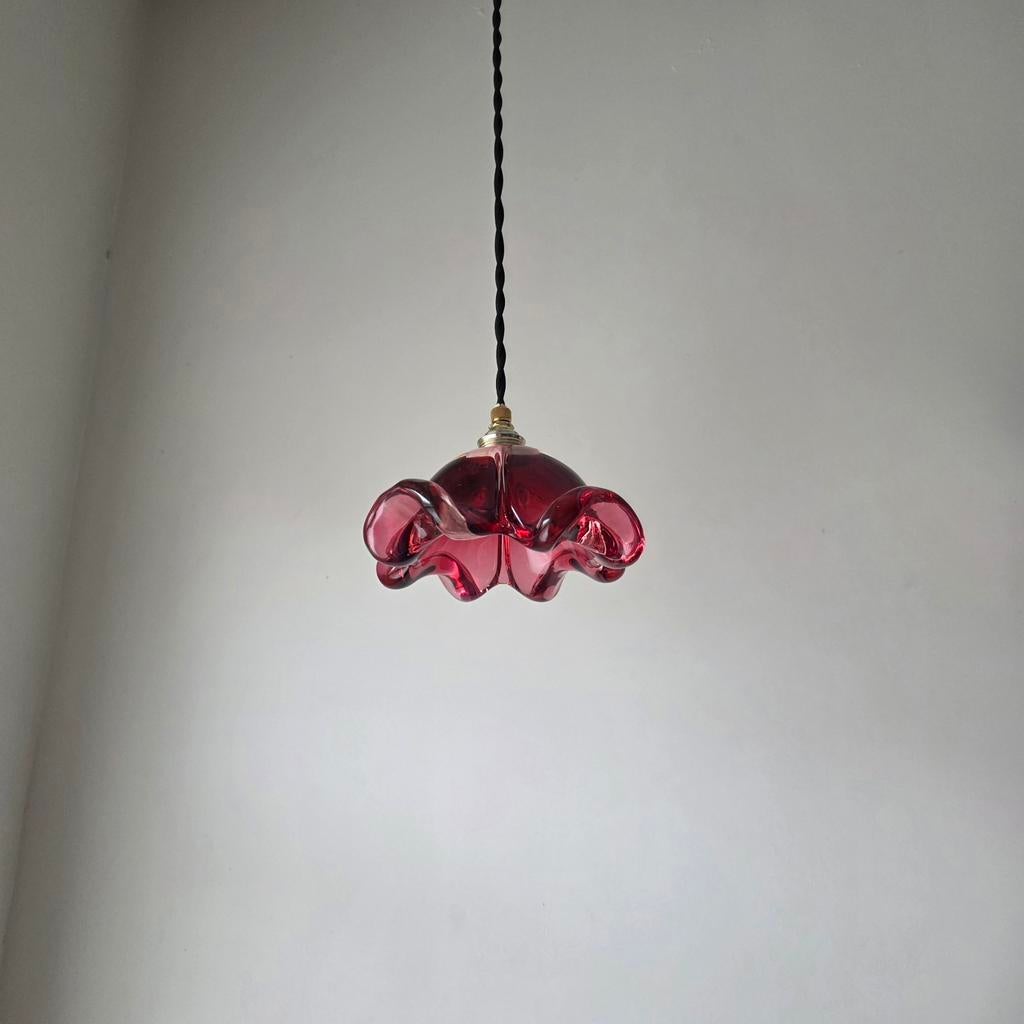 Lampe suspendue vintage en verre de Murano., Enlèvement ou Envoi
