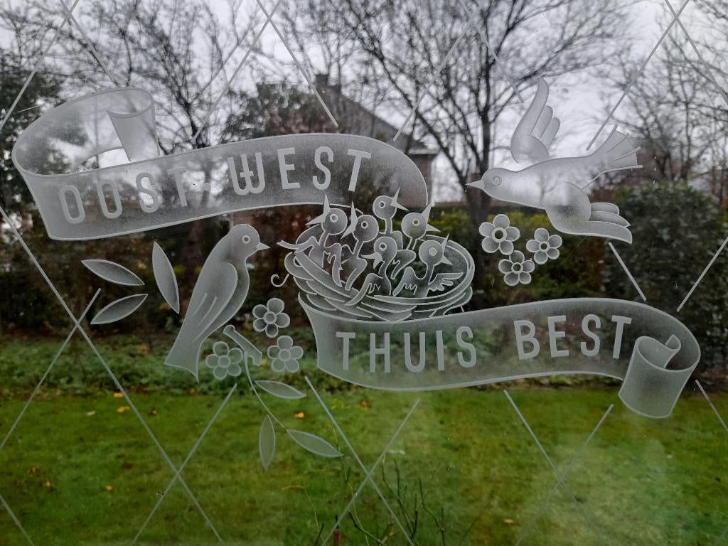 vintage glasraam Oost west thuis best, Ophalen