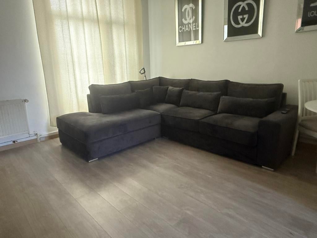 Canapé d’angle gris fonce, Maison & Meubles, Canapés | Coins salons complets, Enlèvement, Comme neuf