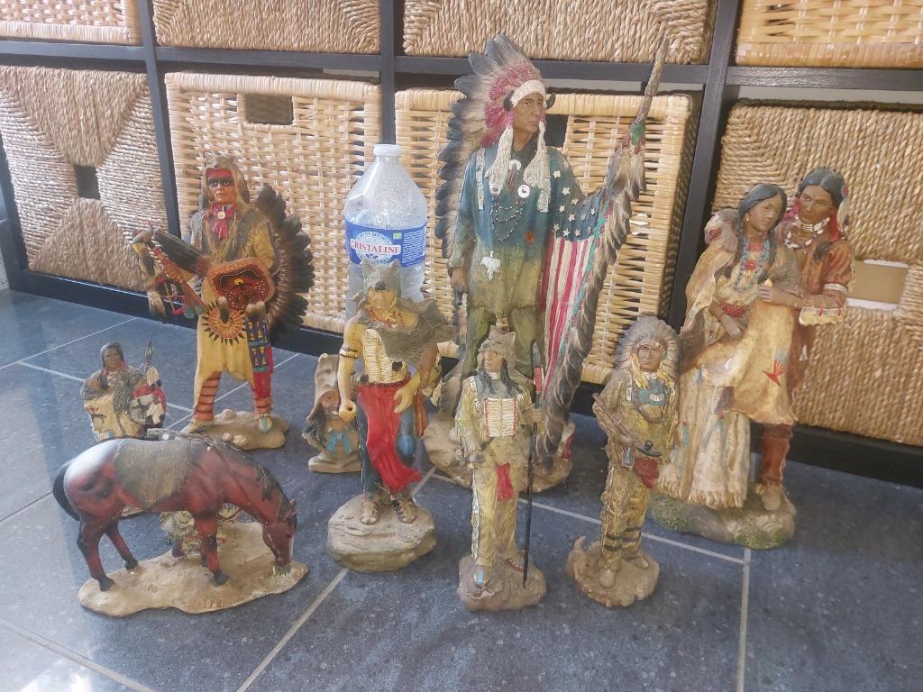 Statuettes indiennes figurine indien statues cowboys, Antiquités & Art, Enlèvement ou Envoi