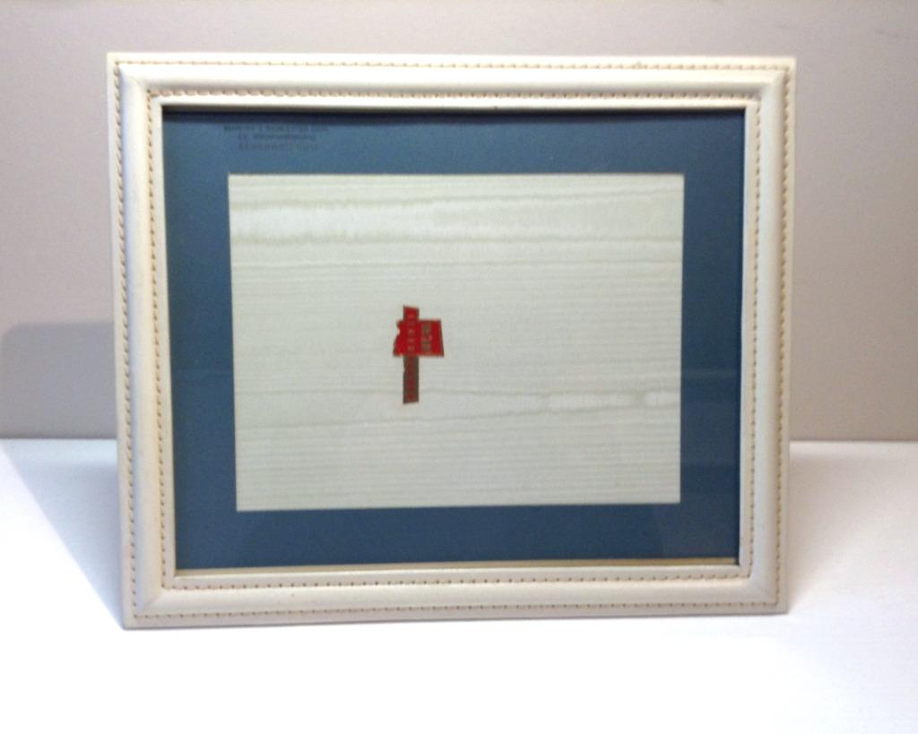 Magnifique cadre photo vintage B+H en cuir beige blanc 33 x, Enlèvement ou Envoi, Utilisé