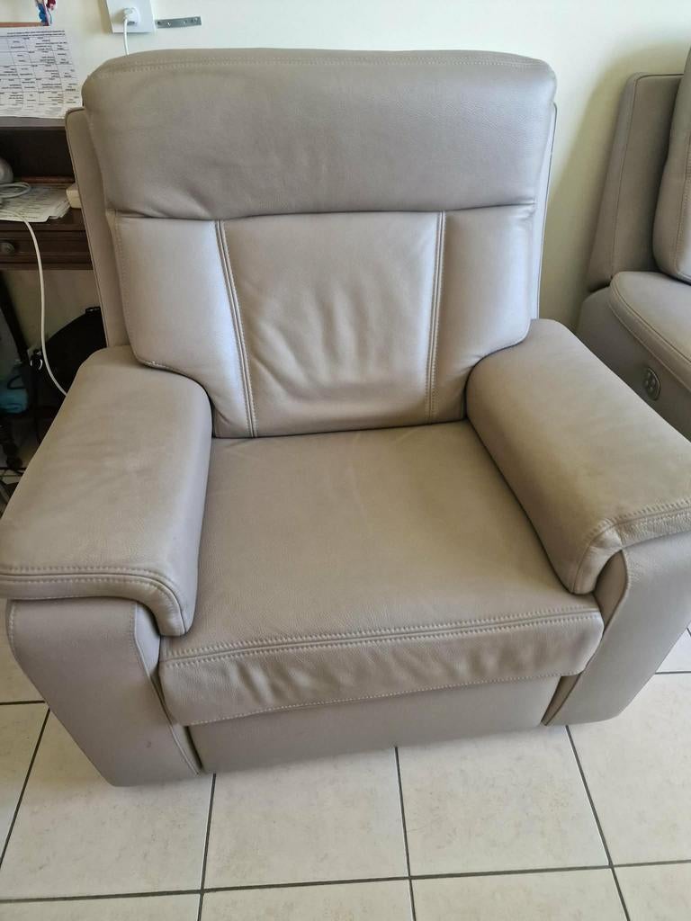 Mooi lederen salon, Huis en Inrichting, Fauteuils, Zo goed als nieuw, Ophalen