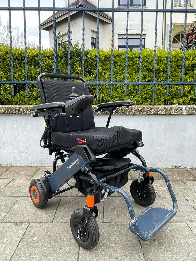 Ergo Concept opvouwbare elektrische rolstoel in nieuwstaat, Diversen, Ophalen of Verzenden, Inklapbaar, Zo goed als nieuw, Elektrische rolstoel