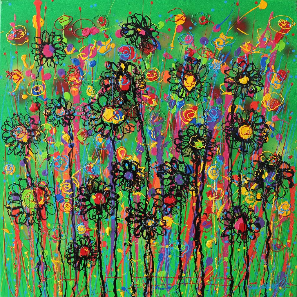 Paul Megens schilderij 'bloemetjes', Ophalen