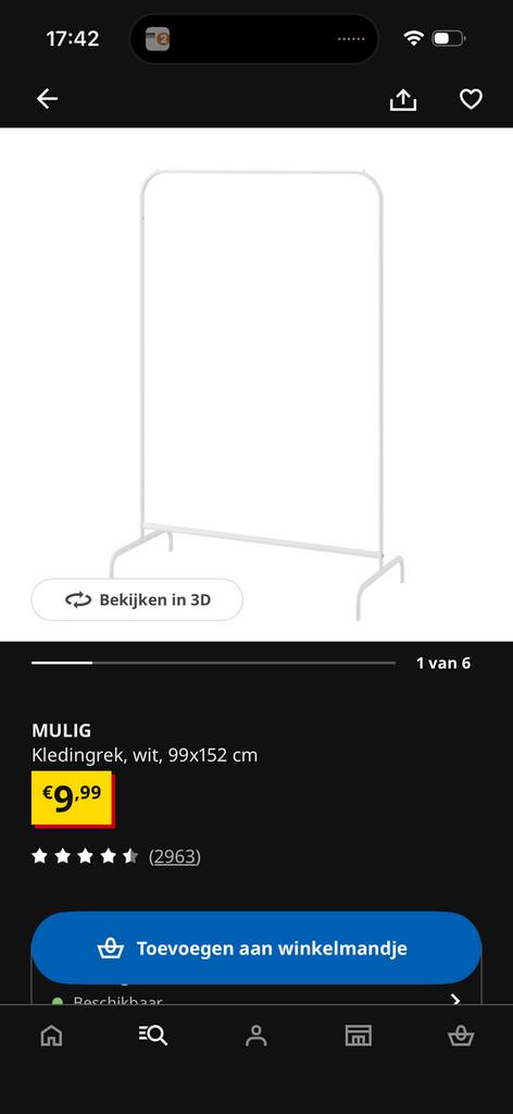 IKEA-rek MULIG zonder vijsjes, enkel het rek, Kleding | Dames, Ophalen, Zo goed als nieuw