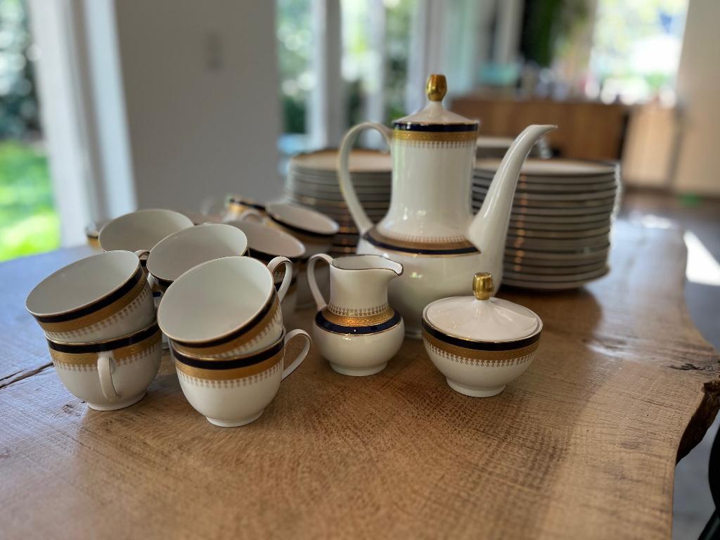 Zeer groot Winterling Bavaria servies 80+ stuks kobalt&goud, Antiek en Kunst, Antiek | Servies compleet, Ophalen