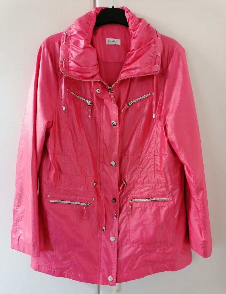 Frambozenkleur korte damesregenmantel, maat 42, Kleding | Dames, Ophalen of Verzenden, Nieuw, Maat 42/44 (L), Roze