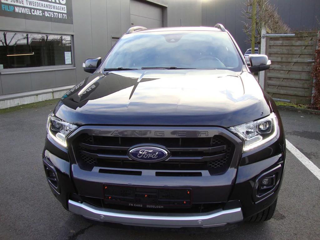 Ford Ranger 212pk, camera, gps, btw in, 2021, leder, xenon, Autos, Achat, Entreprise, Noir, 212 ch