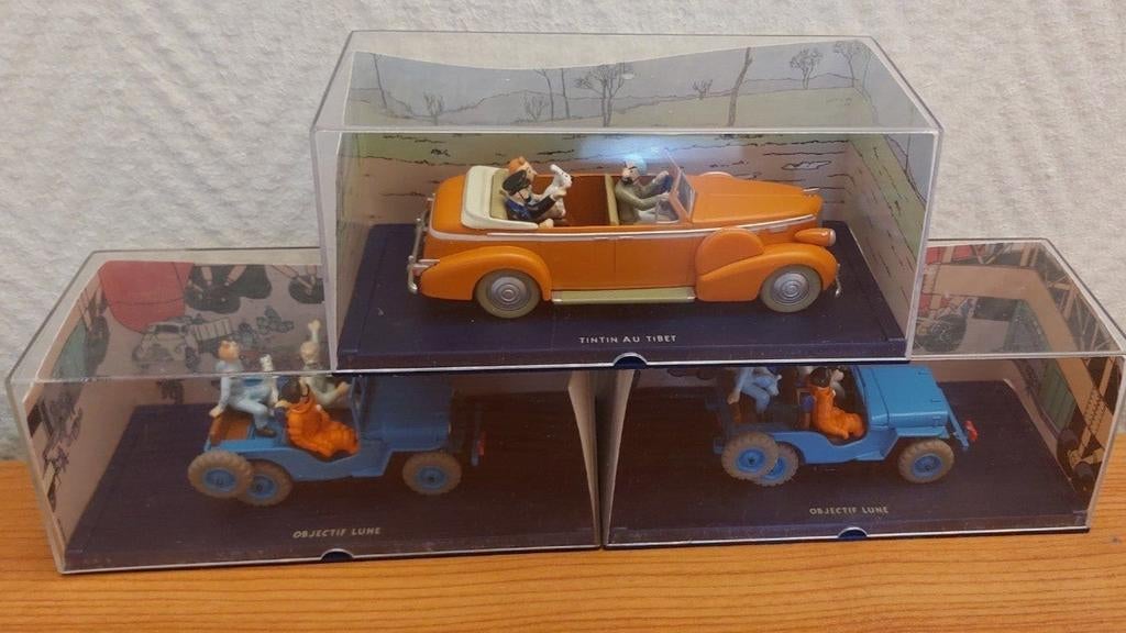 3 x voitures TINTIN Atlas 1/43, Enlèvement, Utilisé, Voiture, Autres marques