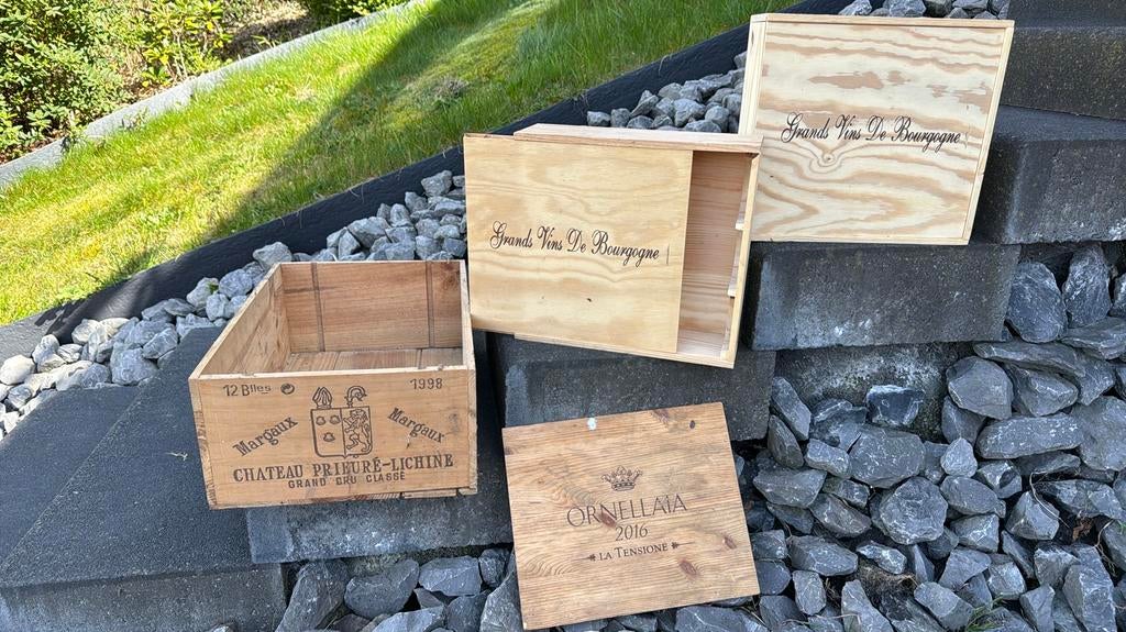 Caisses en bois de vin – décoration / rangement :10€ le lot, Collections, Vins, Enlèvement, Comme neuf