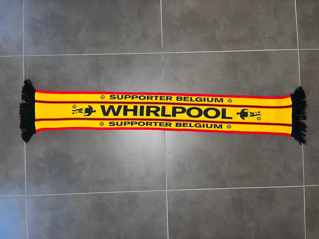 Vintage voetbalsjaal Rode Duivels: Supporter Belgium, Verzamelen, Ophalen of Verzenden, Zo goed als nieuw, Vaantje of Sjaal