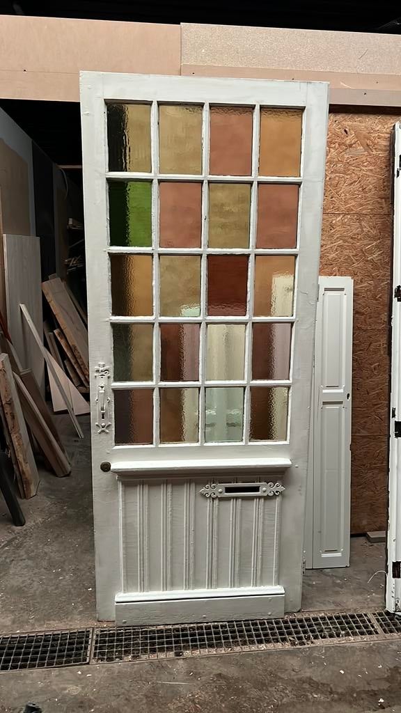 Porte d’entrée ancienne avec vitraux, Bricolage & Construction, Enlèvement ou Envoi, Comme neuf