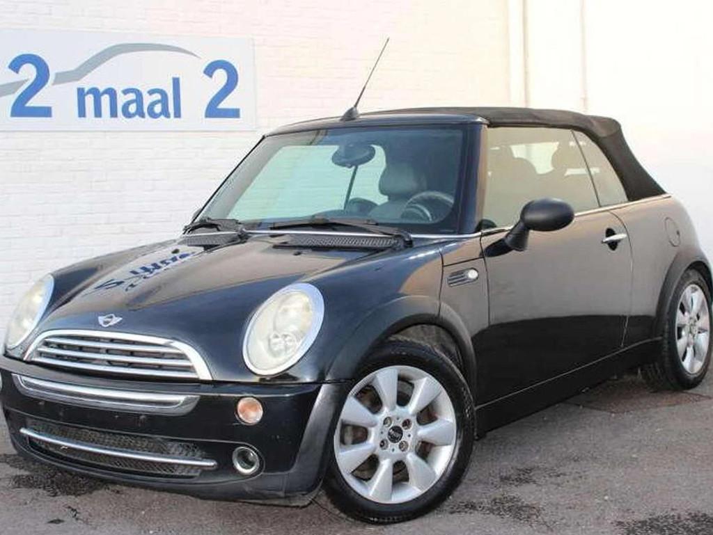MINI Cabrio Cooper 1.6i Leder/Airco inclusief 1 JAAR garanti, 4 zetels, Gebruikt, Zwart, 4 cilinders