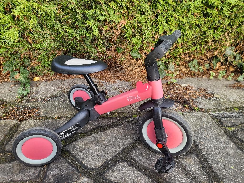 Billy 4-in-1 kinderfiets/loopfiets /driewieler–meegroei, Ophalen, Zo goed als nieuw, Minder dan 16 inch, Zijwieltjes