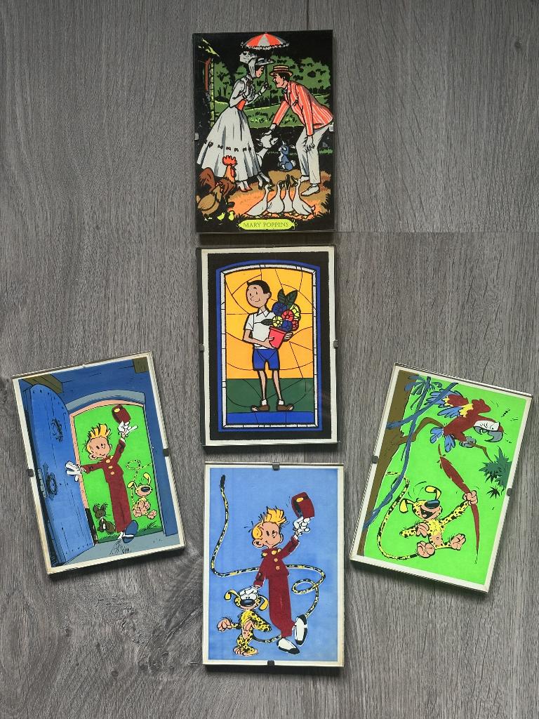 5 Cartes postales Flock-Indus 1960 en 2D + 5 sous-verres-25€, Enlèvement ou Envoi, Gaston ou Spirou, Comme neuf, Image, Affiche ou Autocollant