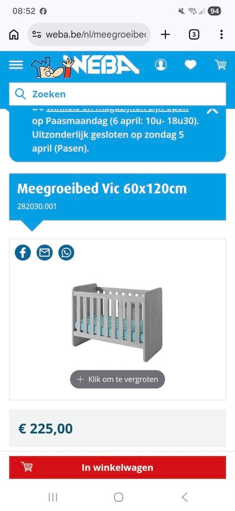 Meegroeibed, Kinderen en Baby's, Kinderkamer | Complete kinderkamers, Ophalen