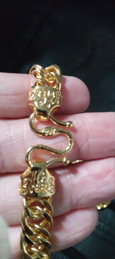 Magnifique collier rempli d'or 24 carats, de la meilleure qu, Antiquités & Art, Enlèvement ou Envoi