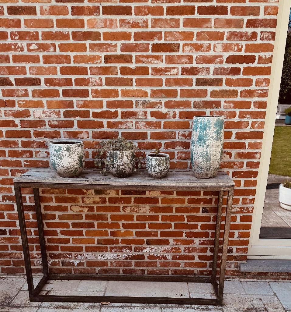 Tuin wandtafel, Tuin en Terras, Ophalen, Gebruikt, Rechthoekig, Metaal