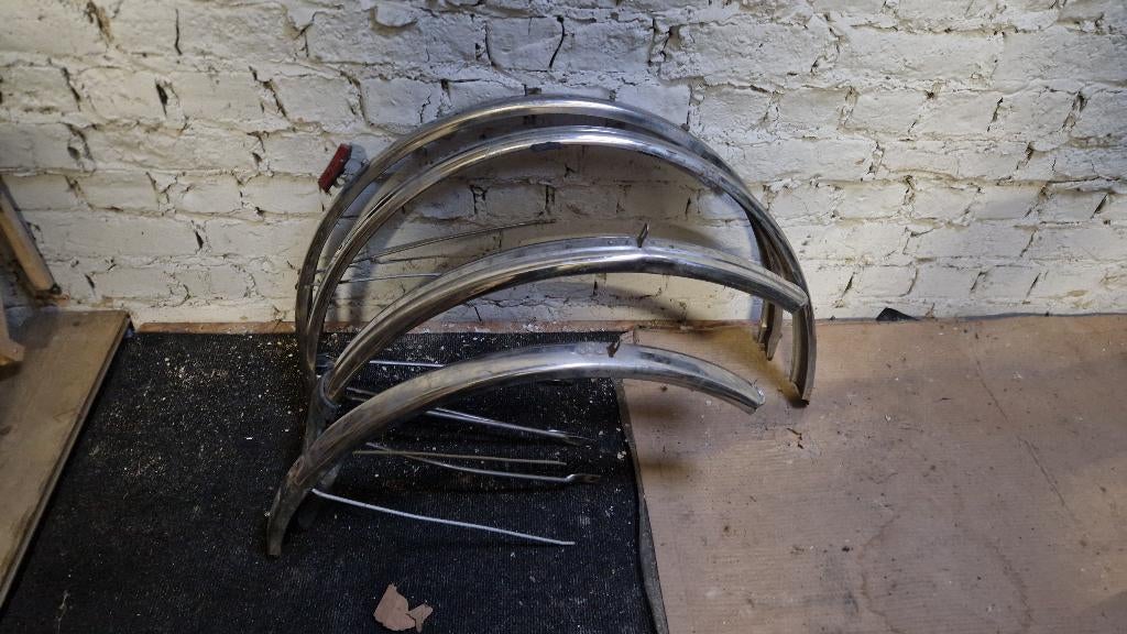 2x koppel inox spatborden, Vélos & Vélomoteurs, Vélos Pièces, Enlèvement, Utilisé, Garde-boue