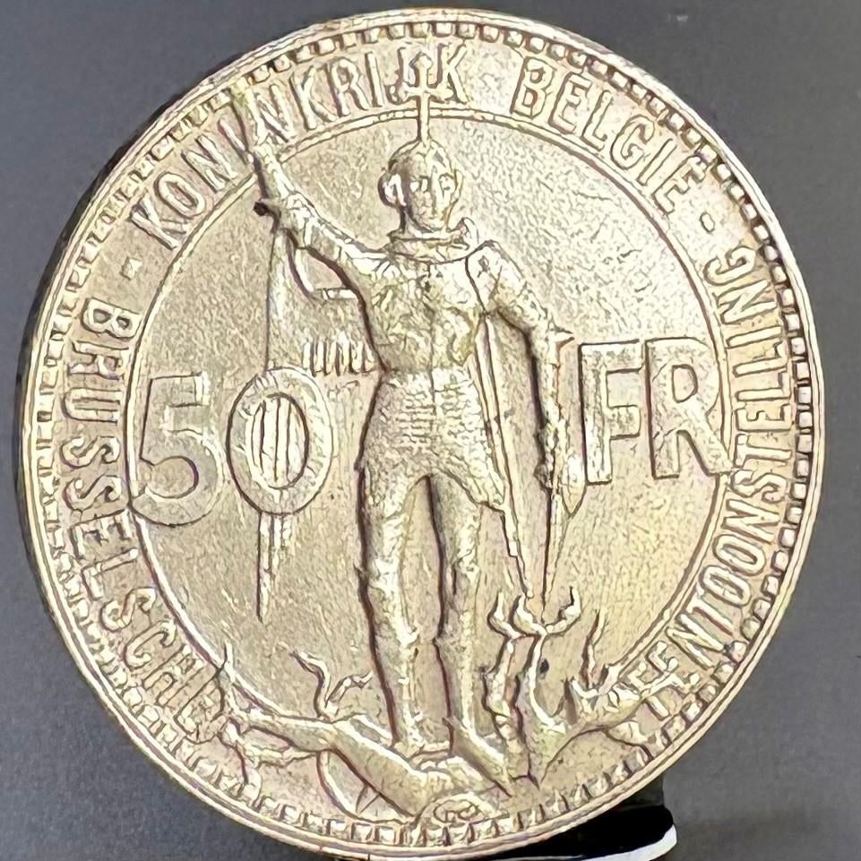 Zilveren 50 Frank 1935 - Expo Brussel (Vl - Positie A), Postzegels en Munten, Ophalen, Zilver, Losse munt, Zilver