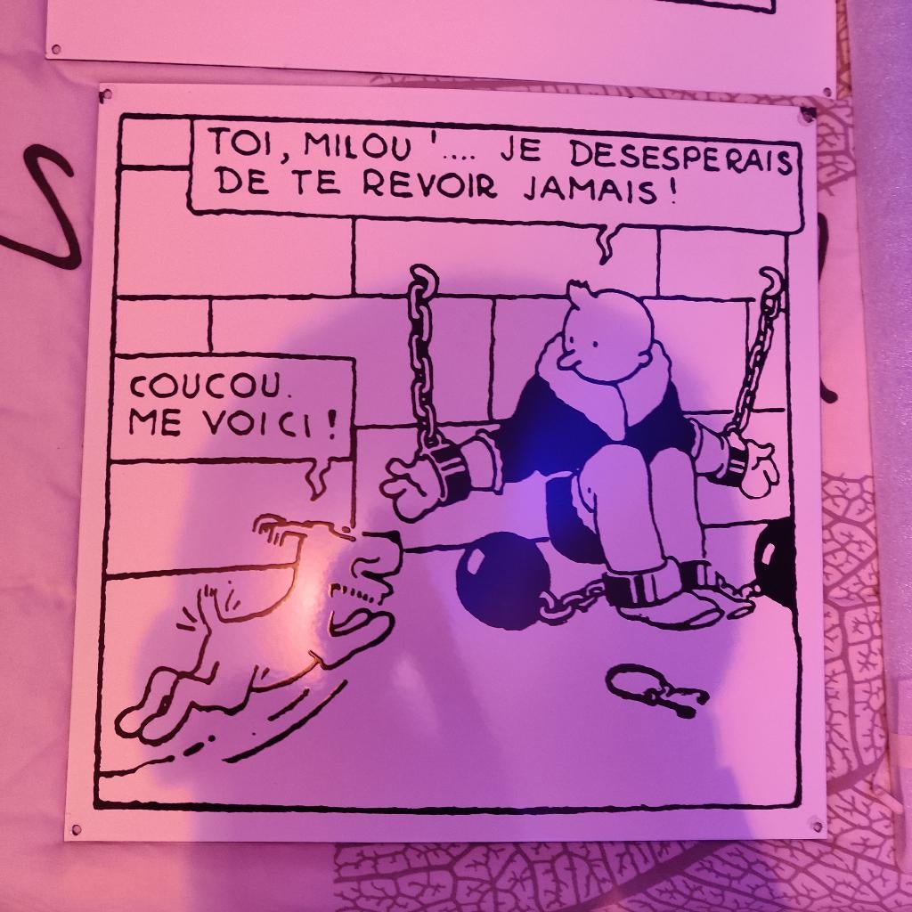 Plaque Émaillée Bd Tintin Soviet, Enlèvement