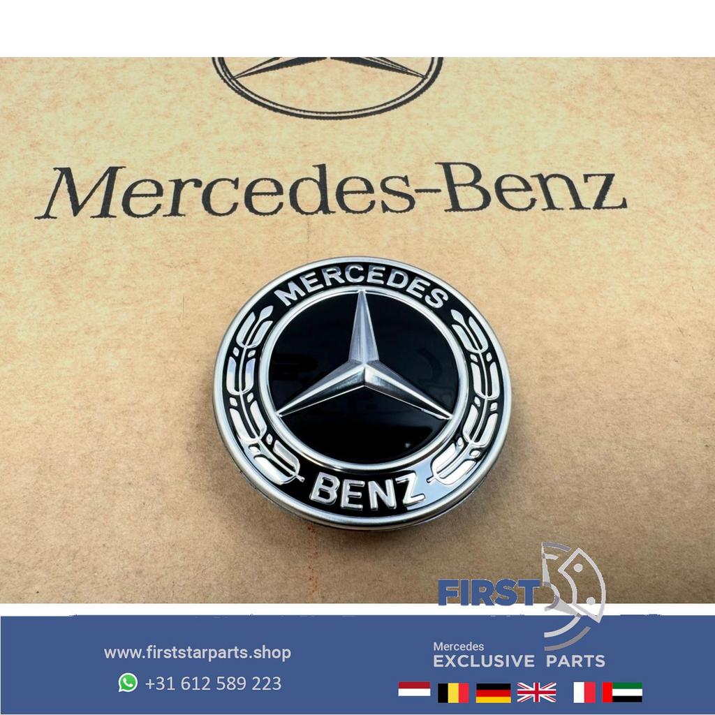 AMG MOTORKAP LOGO ZWART EMBLEEM W177 W247 W118 W205 W213 W15