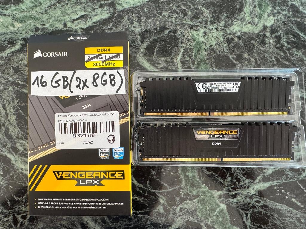 CORSAIR VENGEANCE LPX 16 Go (2x8 Go) DDR4 DRAM 3600MHz C18, Informatique & Logiciels, Mémoire RAM, Comme neuf, Desktop, 16 GB
