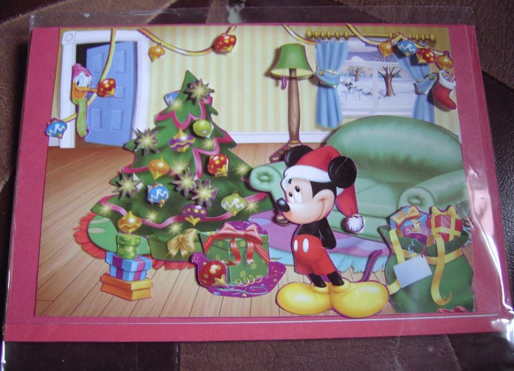 Zelfgemaakte 3D-kaart: Kerstmis Disney, Hobby en Vrije tijd, Ophalen of Verzenden, Nieuw, Disney