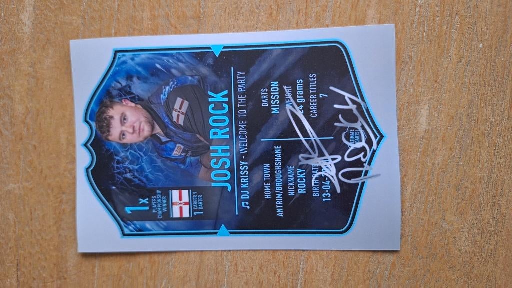 Foto Josh Rock met handtekening (print) #2 Darts, Sport en Fitness, Darts, Verzenden, Nieuw, Overige typen