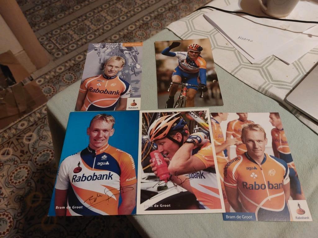 5 Wielerkaarten : Bram de Groot / Rabobank, Verzenden, Gebruikt, Poster, Plaatje of Sticker