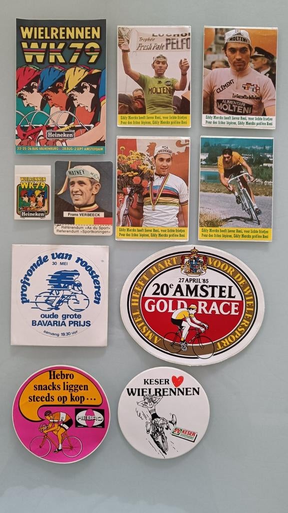 Vintage stickers wielrennen., Ophalen of Verzenden, Zo goed als nieuw